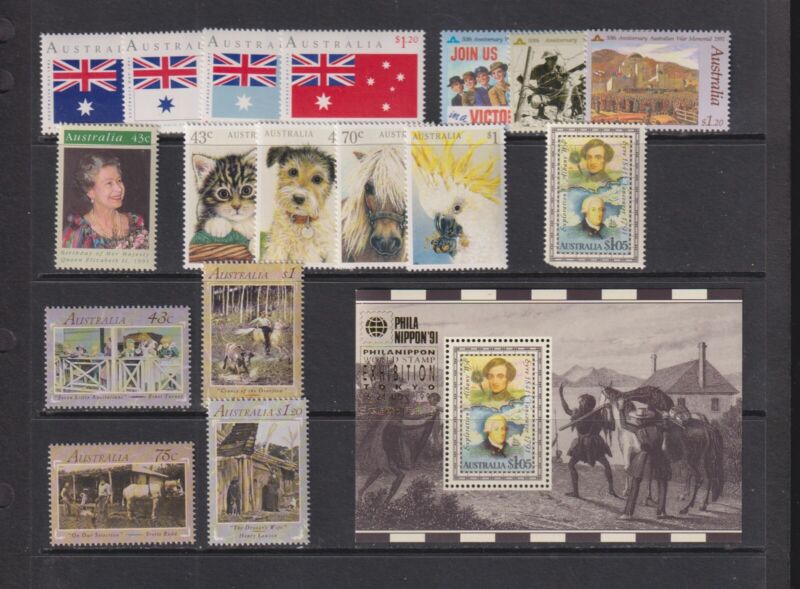 Australia - 6 Mint, NH commemorative sets, cat. $ 30.60