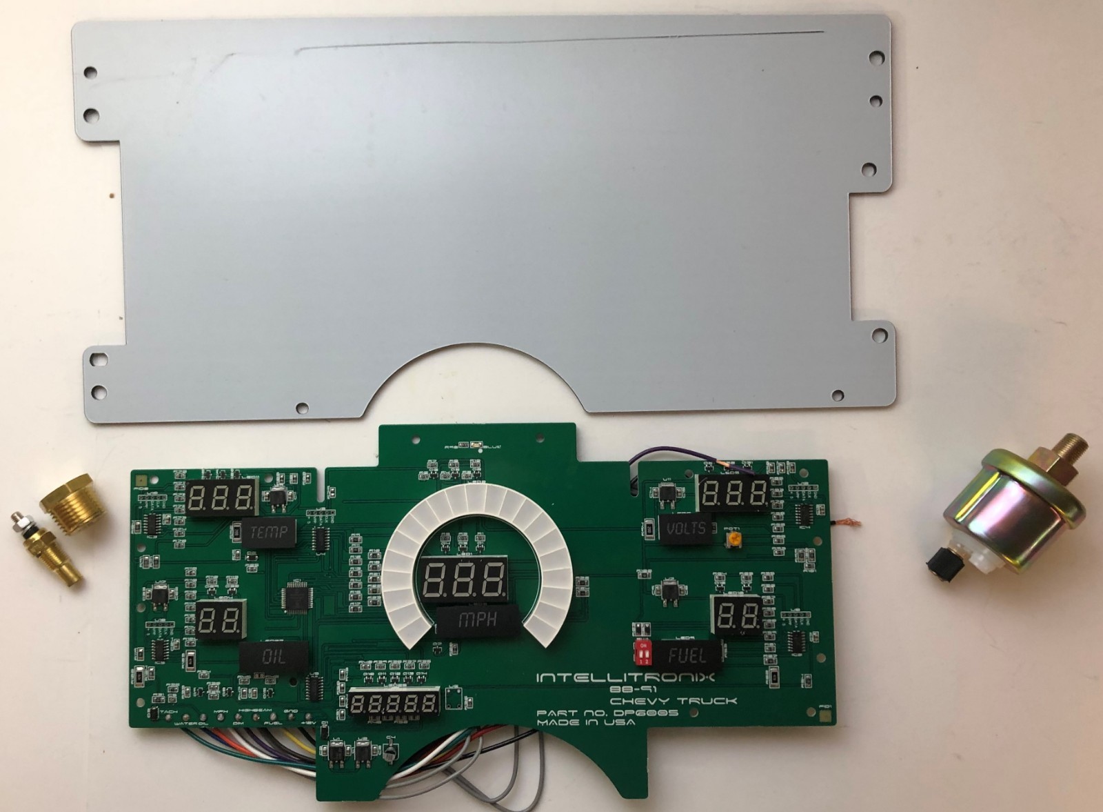 1988-1991 Chevy Truck Digital Dash Panel WHITE LED Gauges Made In The USA