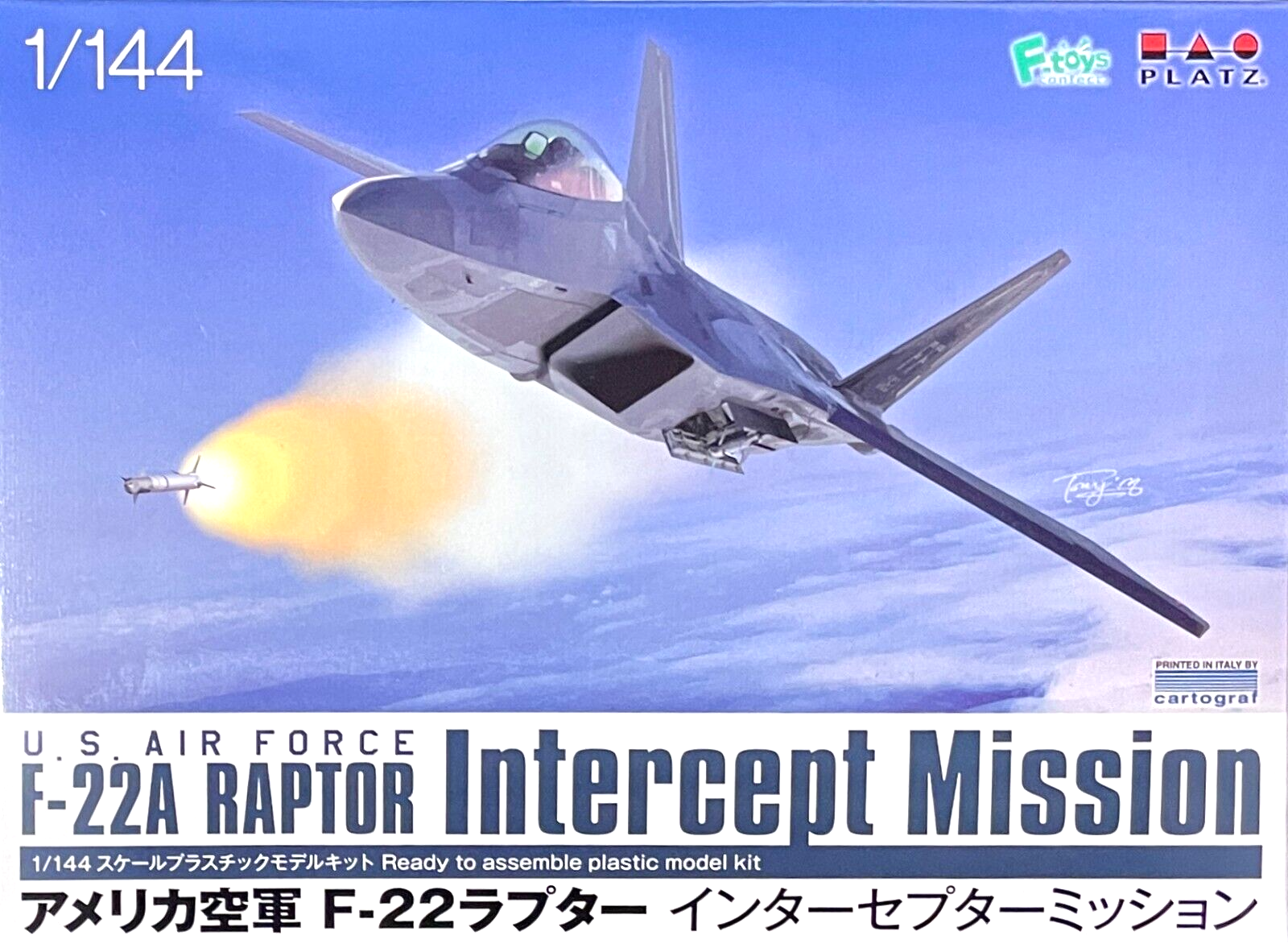 新品未開封　TOMYTEC F-22 1/144 U.S. AIR FORCE Tomy Tech 1/144 scale F-22A Raptor Kit Images - New Official