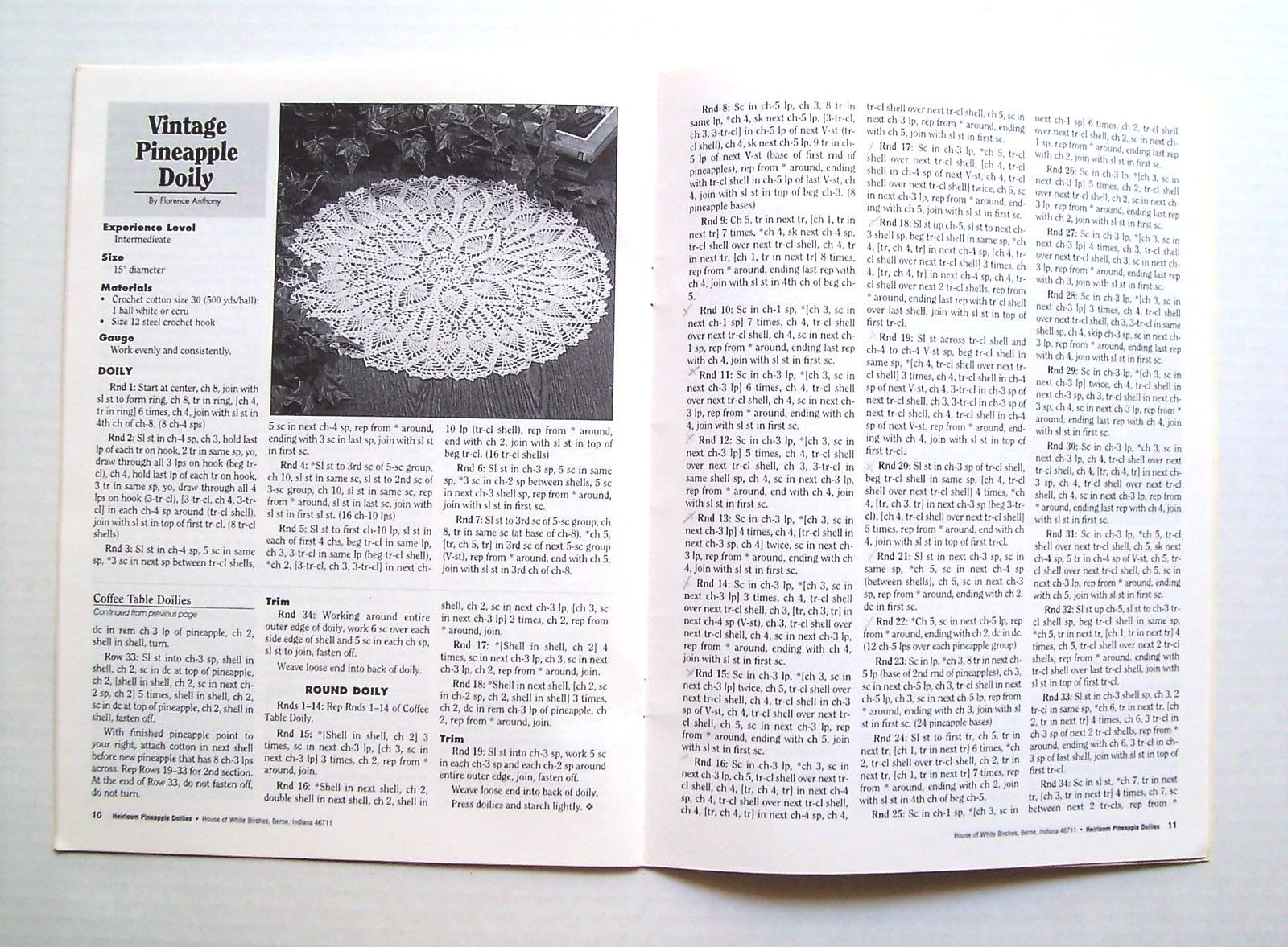 Heirloom Pineapple Doilies 10 Pineapple Doily Favorites Crochet Patterns