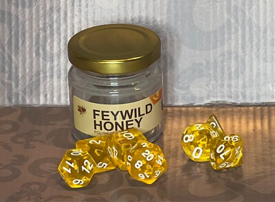 Feywild Honey RPG Dice 7 pc TTRPG Polyhedral Dungeons & Dragons Pathfinder D&D