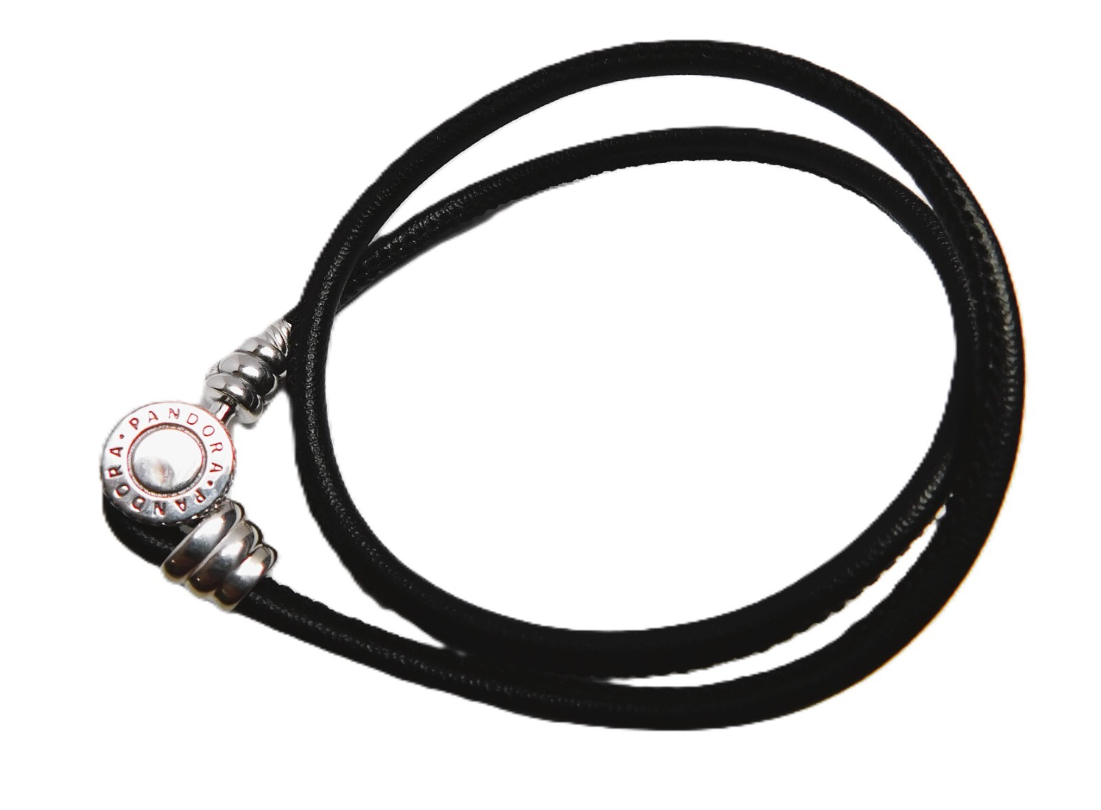 Authentic Pandora Double Wrap Black Leather Bracelet