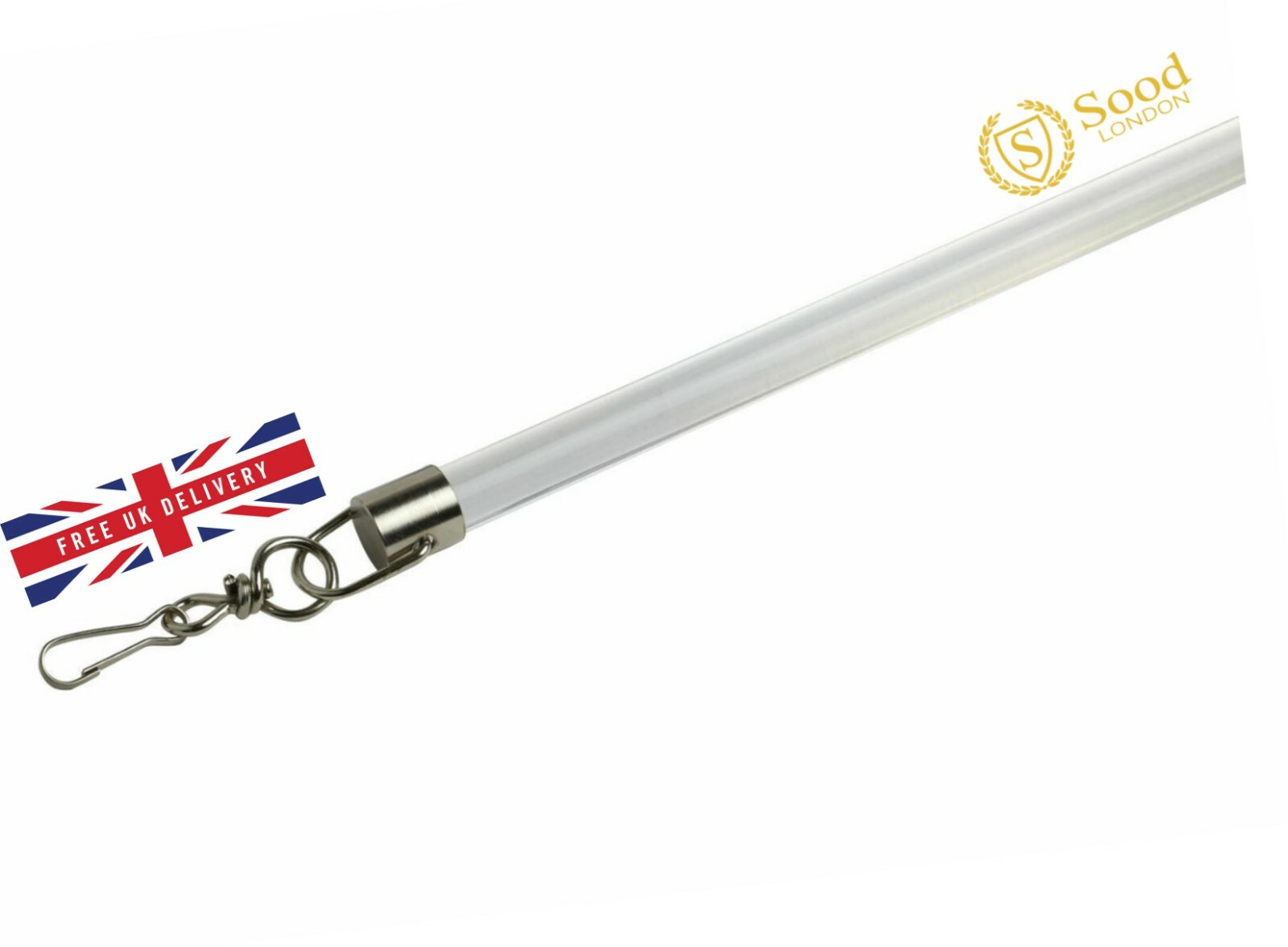 Speedy Curtain Draw Rod x 1 pair White Perspex draw rod available in 3