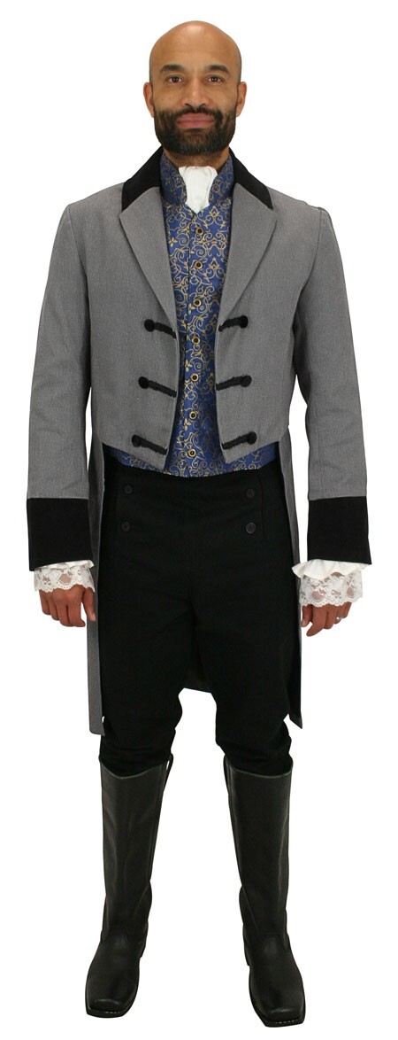 Pre-owned Regency Brand Men's Grey Wool  1840 & 1850 Tail Coat , Jacket Any Color In Gray