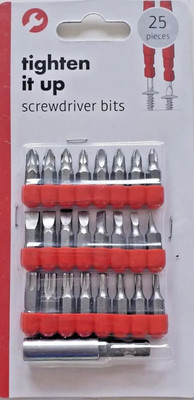 25 pc screwdriver bits set, ASSORTED POZI PHILLIPS SLOTTED TORX HEX BITS DIY UK