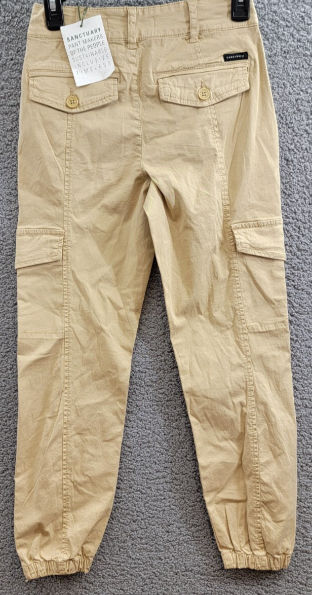 Sanctuary Rebel Cargo Pants Women's 24 True Khaki Belt Loops Button Closures~ - Picture 12 of 18