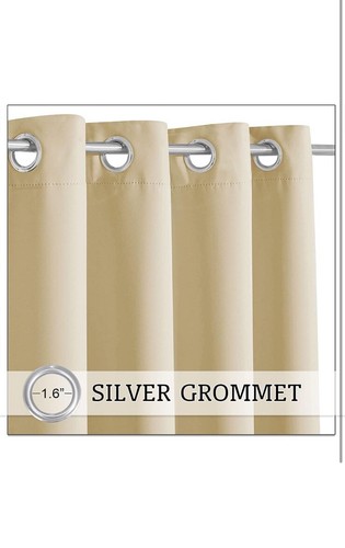 RYB HOME Outdoor Curtains for Patio - Waterproof Blackout Solar Curtains 84Wx95L