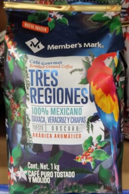 MEMBERS MARK CAFE TRES REGIONES PURO TOSTADO Y MOLIDO ROASTED COFFEE - 1 KILO