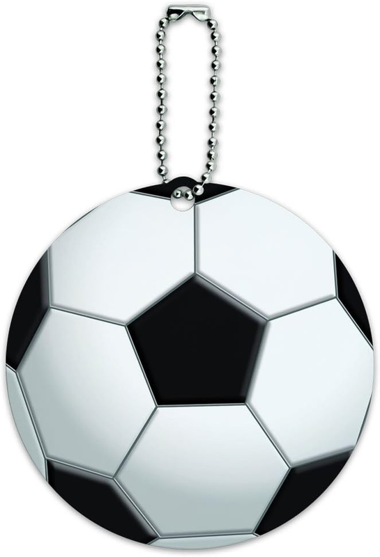 Soccer Ball Football round Luggage ID Tag Card Suitcase Carry-On
