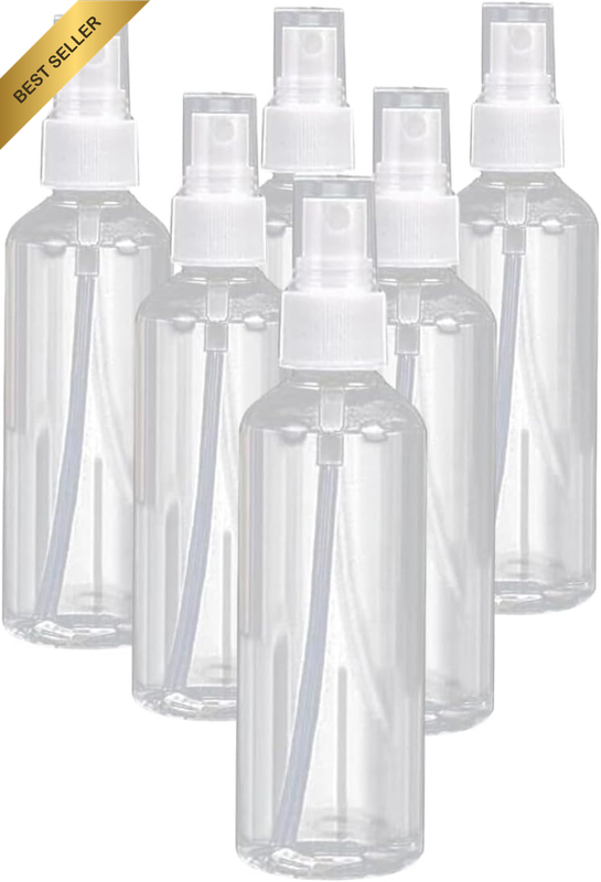 6 Pcs 100Ml Clear Transparent Plastic Mist Spray Bottle, Portable Transparent Tr
