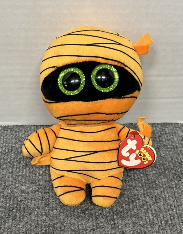 TY Beanie Boos Mask Halloween Orange Mummy 6" Plush