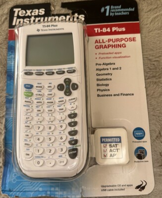 NEW SEALED Texas Instruments TI-84 Plus-All-Purpose Graphing Calculator/White