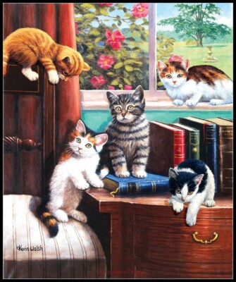 Chart Needlework Crafts DIY-Counted Cross Stitch Pattern -Playtime in the Study