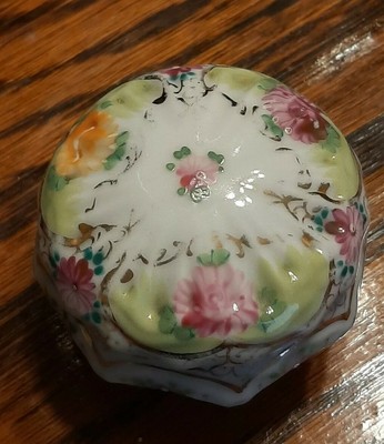 with copper and green leaves Germany made vintage Rosenthal porcelain trinket box Perfect Rosenthal fine china trinket or jewelry box