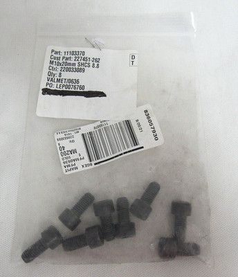 VALMET 11193370 CAPSCR, SOC-M10 X 1.5 X 20 SCREWS * LOT OF 8 *