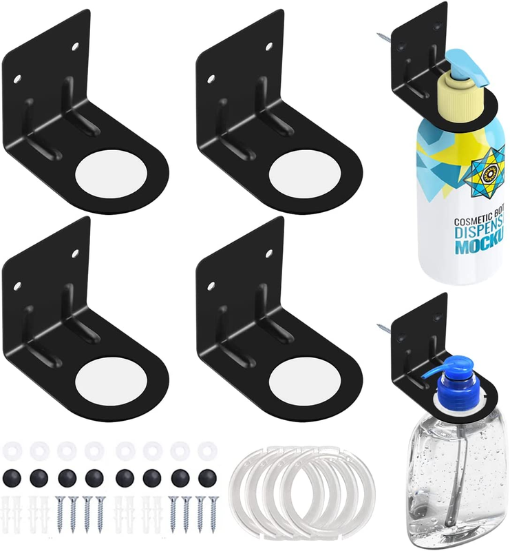 LEFTSTARER 4Pcs Shampoo Bottle Dispenser Holder Wall Mount Bottle Holder Hand So