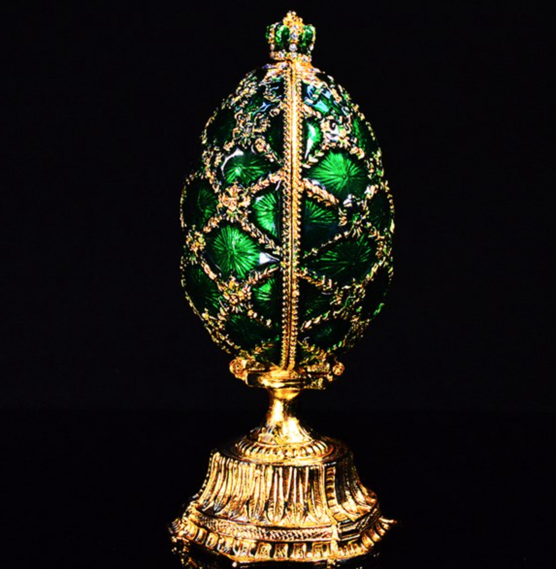Faberge egg Emerald Green With Castle Inside