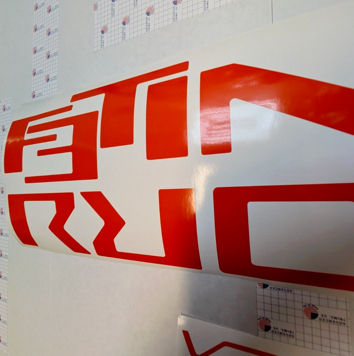 VINYL SET OF 2: TAILGATE + HOOD Gloss ORANGE Letters 2022 2023 2024 Frontier