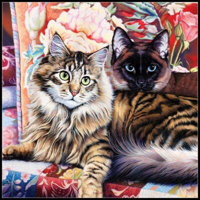 Charts Needlework DIY - Counted Cross Stitch Patterns - Raja & Mulan Cats