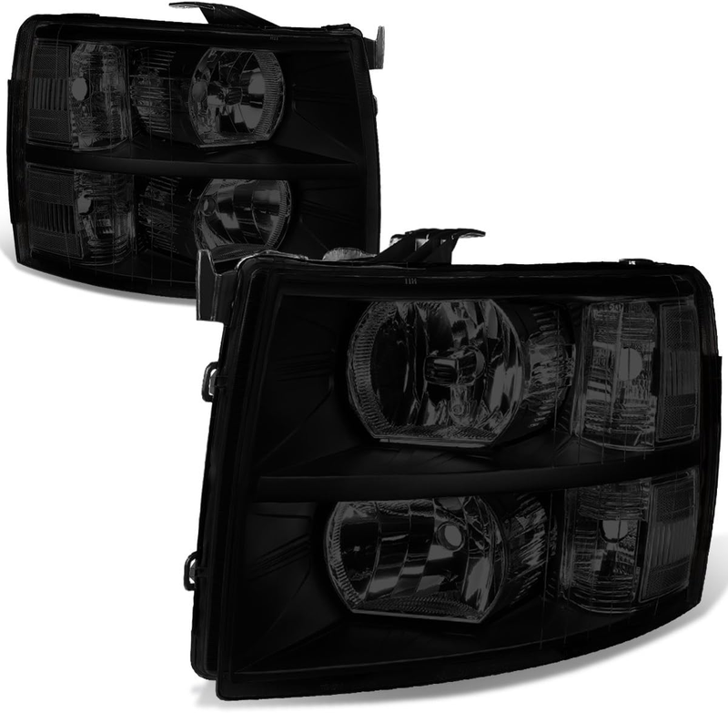 Black Headlights for 2007-2013 Silverado 1500 2007-2014 Silverado 2500 HD 3500