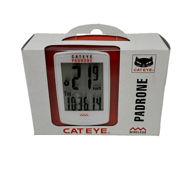 Cateye Padrone Large Display Wireless Bike Computer Road/MTB CC-PA100W White NEW