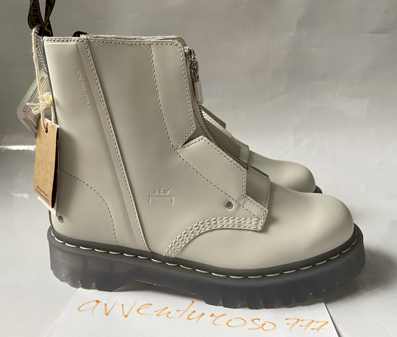 Pre-owned Dr. Martens' A Cold Wall X Dr. Martens 1460 Pascal Bex Acw Leather Boots Us M 8/w 9 In White