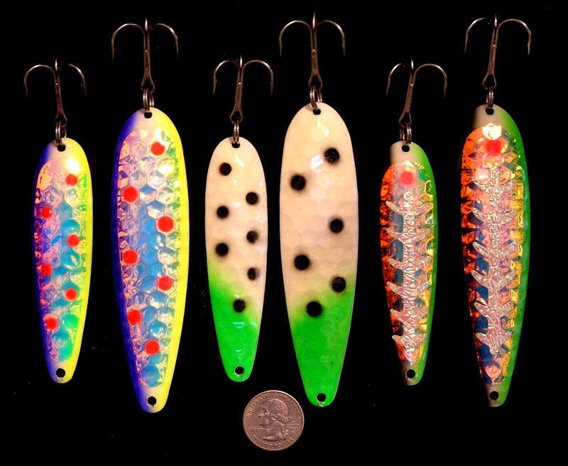 Ultra Aqua Glow Salmon Trout Trolling Spoons Downrigger Fishing Lures