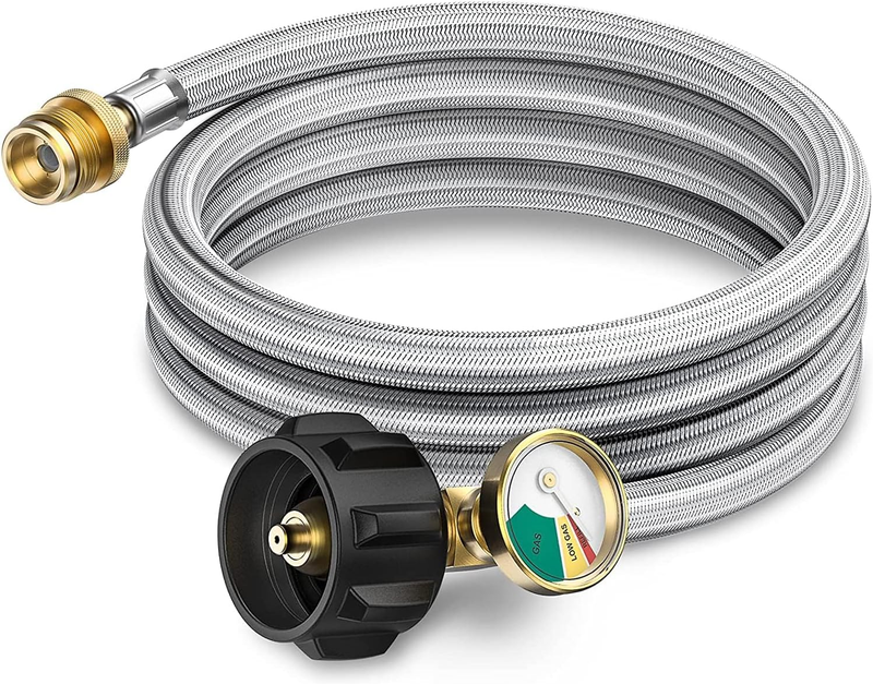 6Ft Propane Hose Adapter 1Lb to 20Lb for Weber Q Grill Coleman Stove Blackstone