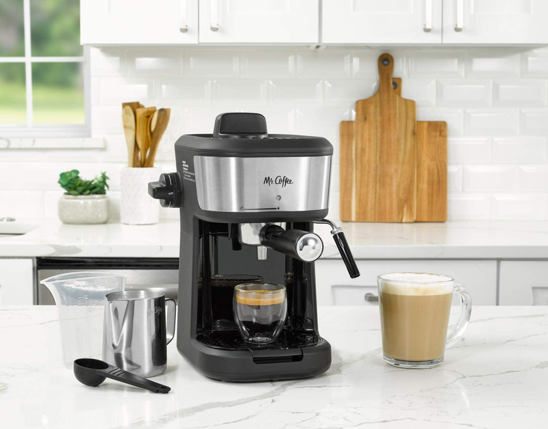 Mr. Coffee Espresso and Cappuccino Machine, Single Serve Coffee Maker with Milk