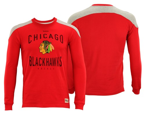 Футболка Reebok NHL Youth Chicago Blackhawks Birthright с длинными рукавами, красная