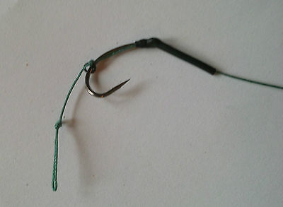 10 blow back rigs choose size of hook 25lb hair rig with black shrink tube carp