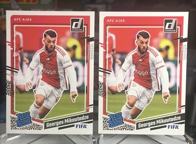 Georges Mikautadze 2023-24 Donruss FIFA Soccer Ajax Rated Rookie RC LOT 2 Cards