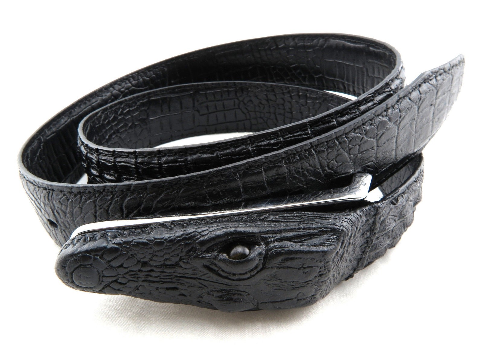 Men's Alligator Crocodile Head Black Casual Dress Genuine Men's Alligator Crocodile Head Black Casual Dress Genuine