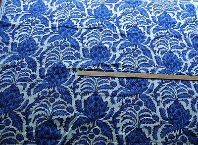 Brunschwig & Fils Bromelia Jacobean Toile Fabric 10 Yards Navy Blue Indigo