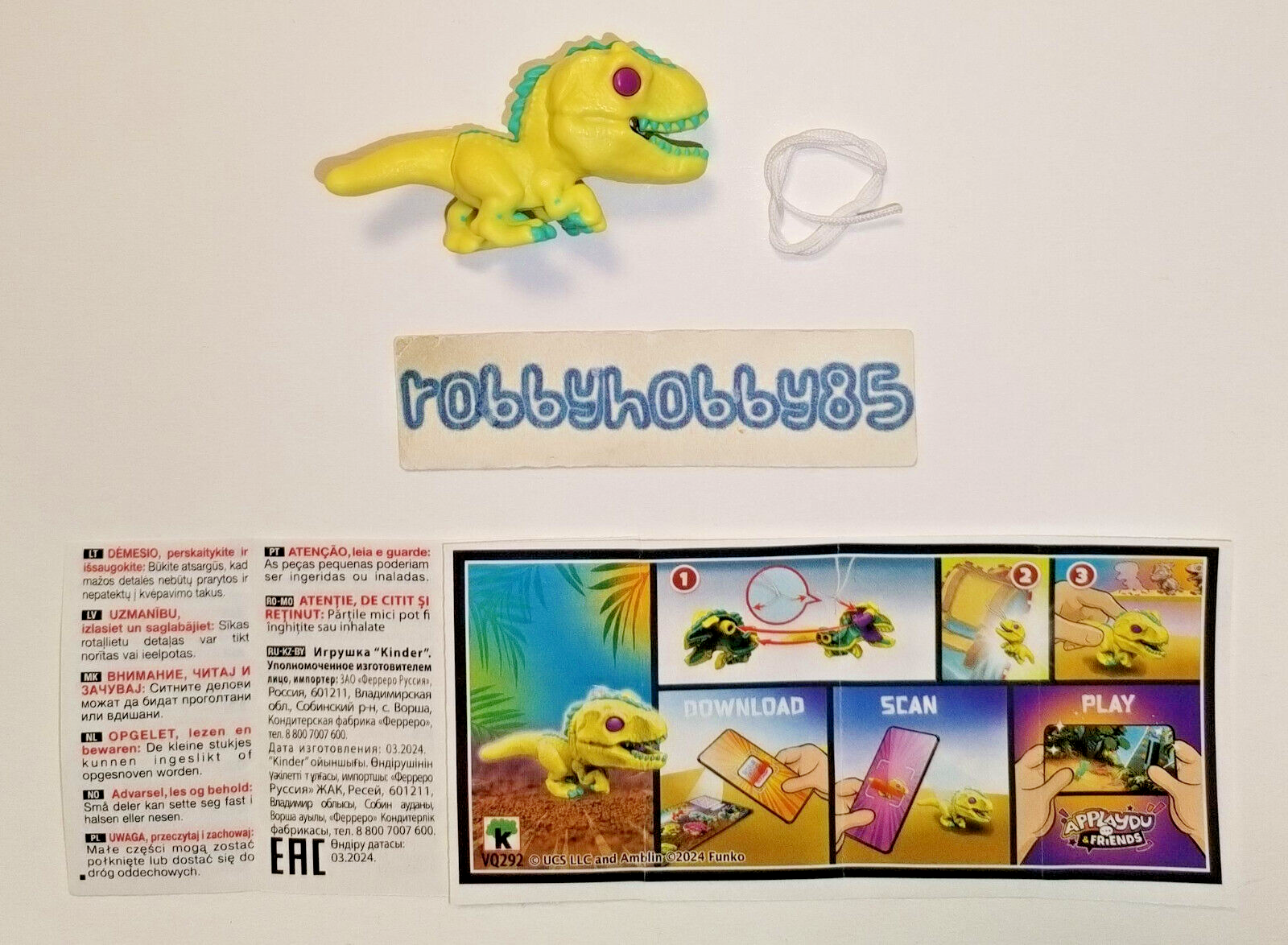 VQ292 Indominus + Paper/Bpz Kinder Joy Italia 2024/25