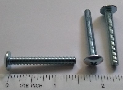 #10-32 x 1-1/2'' Phillips Truss Head Machine Screws, Zinc-plated, 18, 38 or 80pc