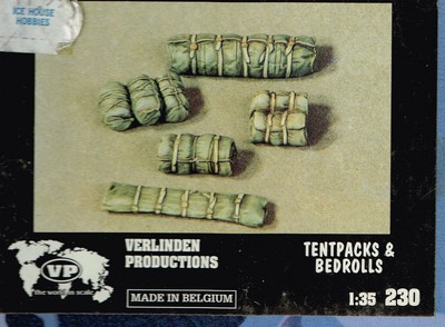 1/35 RESIN ACCESSORIES VERLINDEN 230 TENTPACKS BEDROLLS.