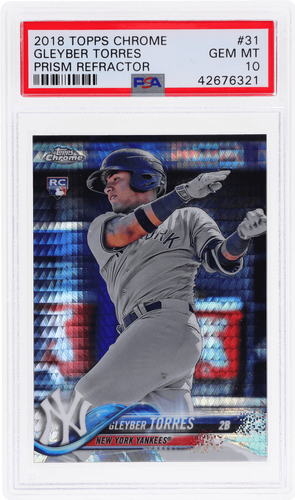 その他 MLB Gleyber Torres Sapphire PSA 10 2018 Topps Chrome Gleyber Torres RC Card #31 PSA 10 Gem Mint