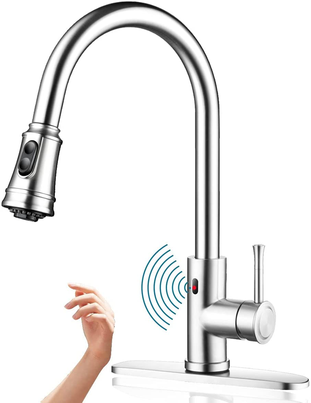 Touchless Kitchen Faucet, Hands Free Automatic Smart Kitchen Faucet Touchless wi