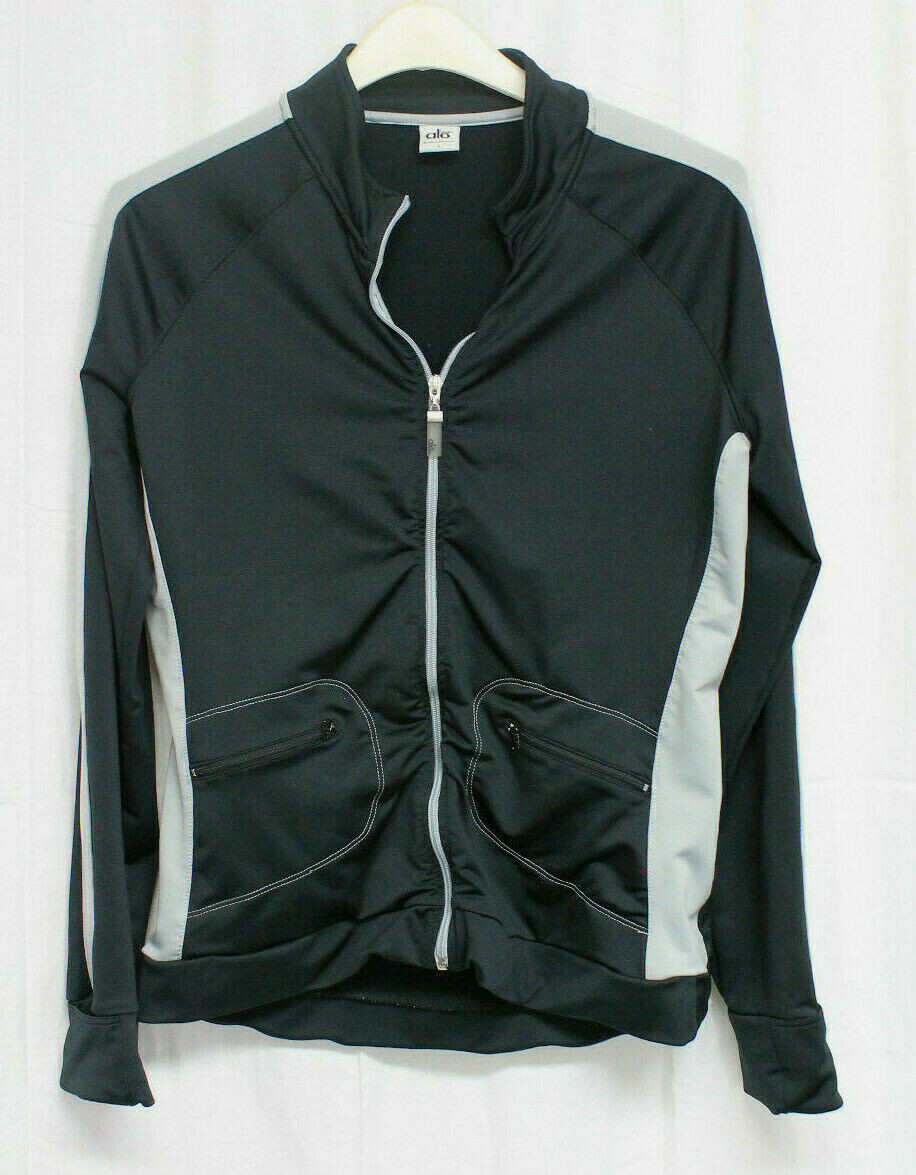 ALO Yoga Coolfit Long Sleeve Women's Black Gray Full Zip