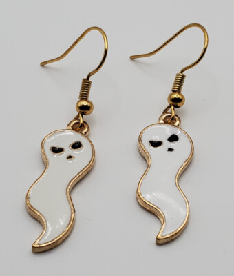 Halloween White Ghost fishhook earrings