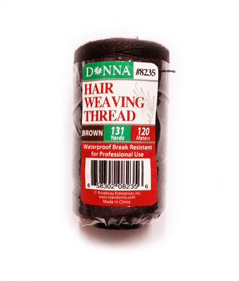 DONNA HAIR WEAVING THREAD BROWN 131 YARD/120 METER TRACK WEFT SEWING