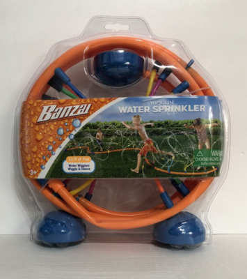 Banzai Wigglin Water Sprinkler 12 Ft of Fun Water Wigglers Wiggle Dance NEW