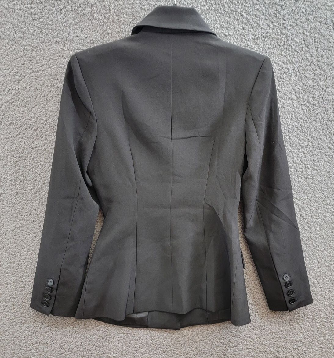 FORE Long Sleeves Notch Lapel Fitted Blazer Women XS Black Front Button Closure - Picture 13 of 20