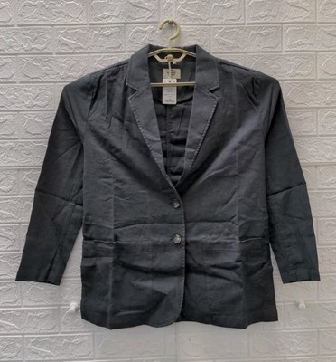 New Marine Layer Flora Hemp Blazer Navy Sz. M