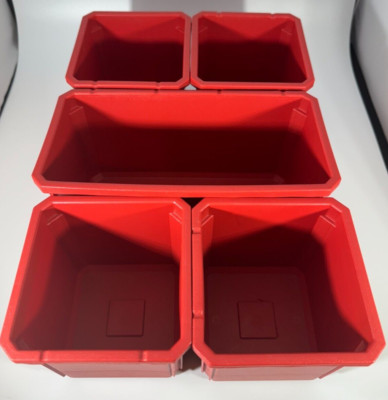 5 Red Profile Storage Bin Trays Dividers Milwaukee Packout Organizer 48-22-8431