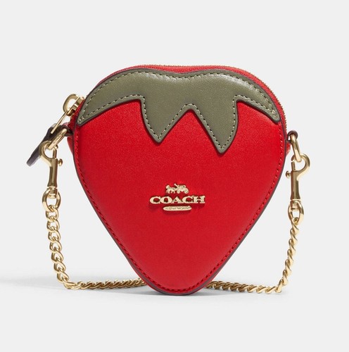 ◾️ARTS＆SCIENCE leather coin case red Coach Strawberry Coin Case Purse / Crossbody Electric RED