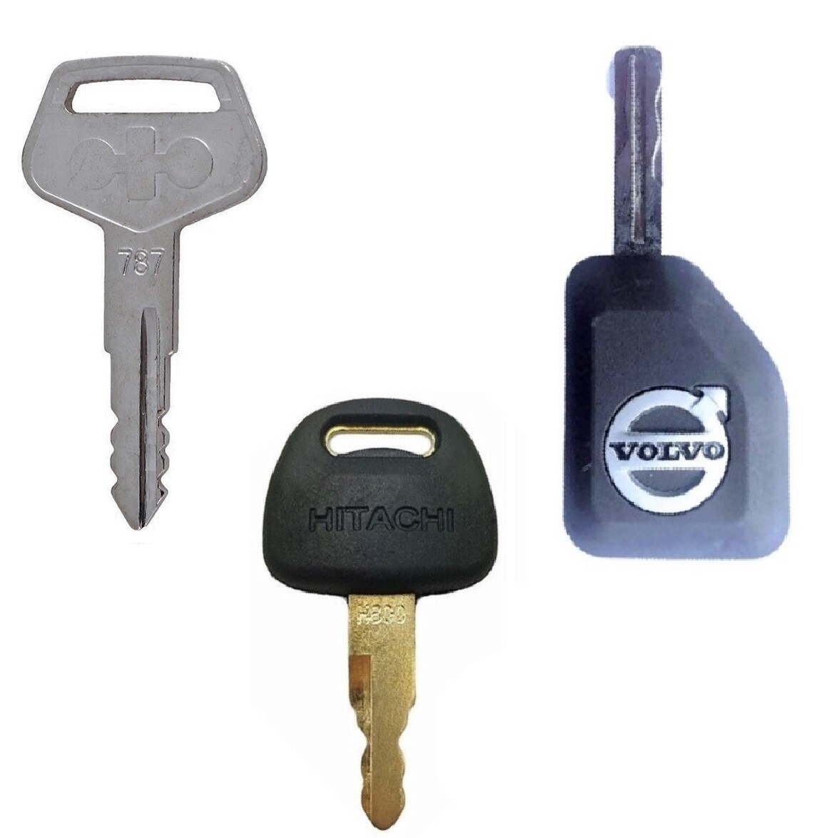 Heavy Equipment Key Set 3 Keys Hitachi, Komatsu and Volvo | eBay