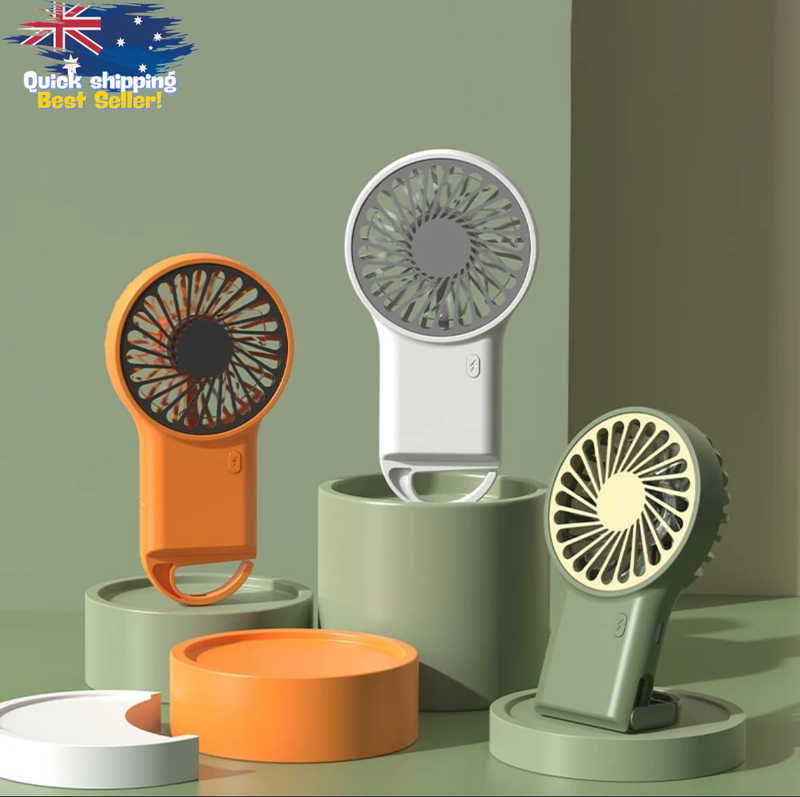 Portable USB Rechargeable Mini Fan - Handheld White Cooling Device