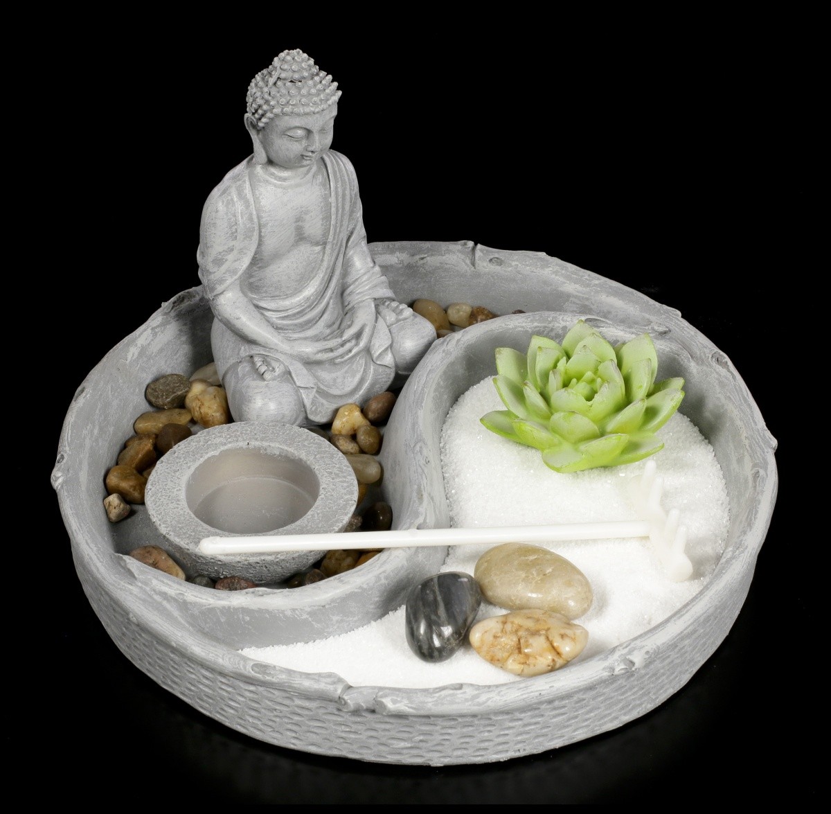 Zen Garten mit Buddha Figur - Garden of Tranquility - Feng Shui Buddhismus Deko